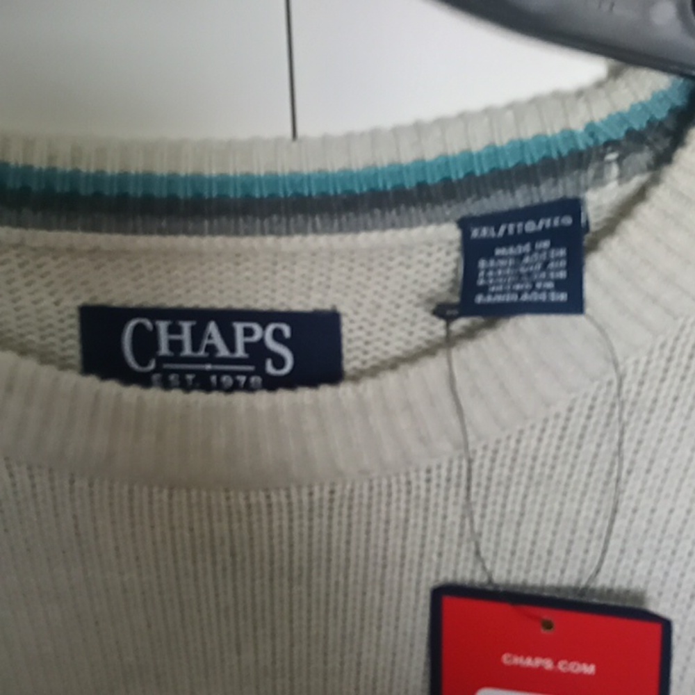 NEW with Tags Chaps Cream Color Sweater XXL - Picture 4 of 4